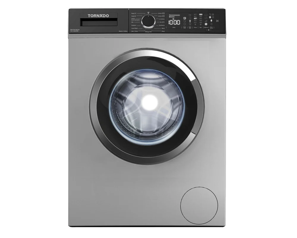 غسالة تورنيدو فول اتوماتيك تحميل امامي، 7 كجم ، شاشة ديجيتال ، فضي، TWV-FN710SLOA