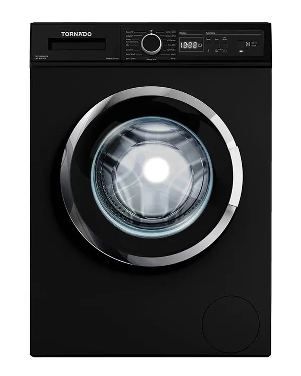 غسالة تورنيدو فول اتوماتيك تحميل امامي ، 6 كجم ، 15 برنامج ، شاشة ديجيتال ، أسود، TWV-FN68BKOA