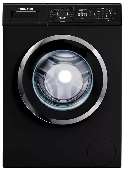 غسالة تورنيدو فول اتوماتيك تحميل امامي، 7 كجم، شاشة ديجيتال ، 15 برنامج، أسود، TWV-FN710BKOA