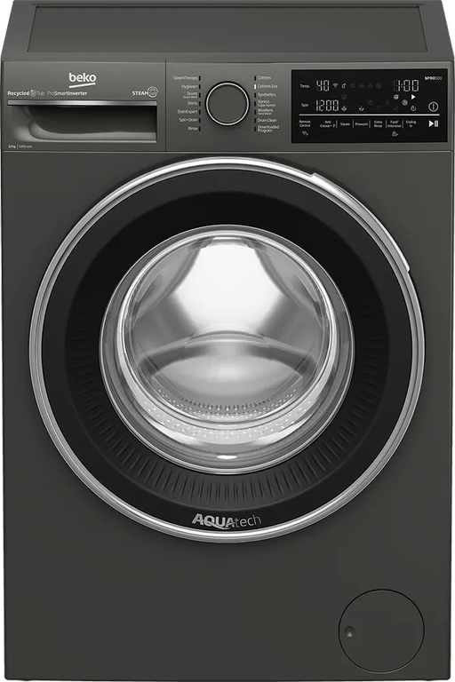 غسالة بيكو فول اتوماتيك تحميل امامي، 12 كيلو، 1400 لفة، شاشة ديجيتال، انفرتر، واي فاي، لون رمادي، B3WFU51240MCI