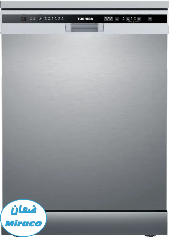 غسالة أطباق توشيبا 13 فرد، 6 برامج، شاشة ديجيتال، ستانلس ستيل لون فضي، DW-13F8AF(SS)-EG