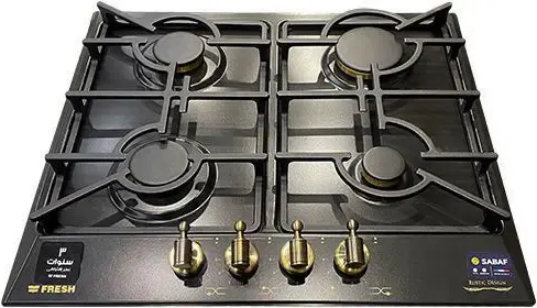 بوتاجاز بلت ان فريش مسطح روستيك ، 60 سم، 4 شعلة غاز، أسود، 9612