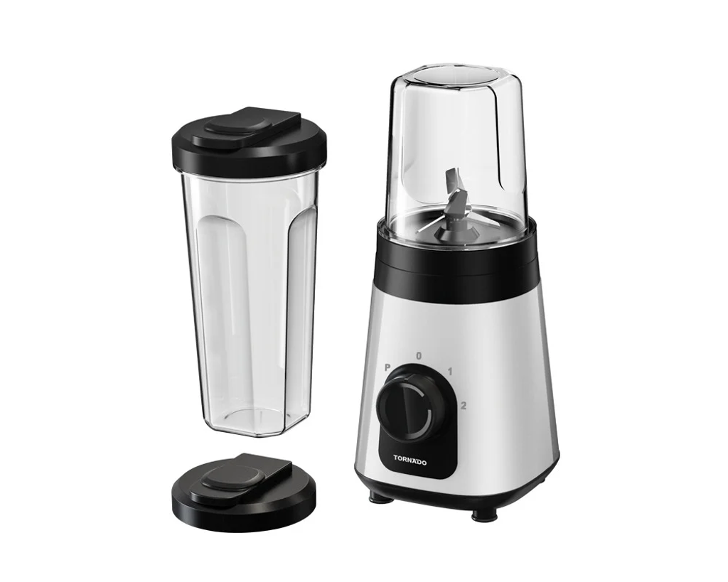 خلاط شخصي كهربائي تورنيدو، 320 وات، 0.6 لتر، دورق إضافي 0.3 لتر، أبيض، PB-320T