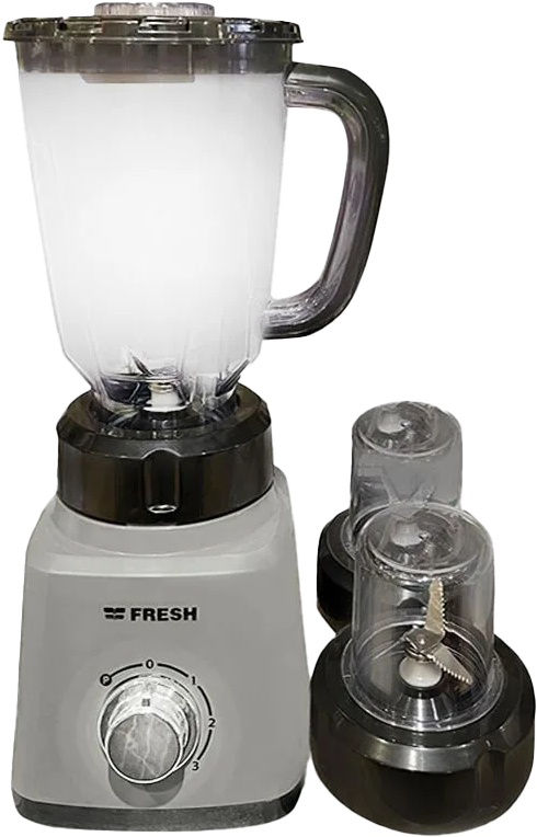 خلاط كهربائي فريش شيف، 360 وات، 1.5 لتر، 2 مطحنة، رمادي