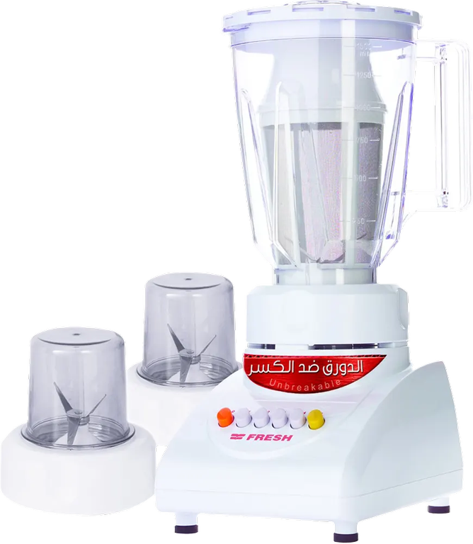 خلاط كهربائي فريش صلصة، 360 وات، دورق بالفلتر 1.5 لتر، 2 مطحنة، لون أبيض