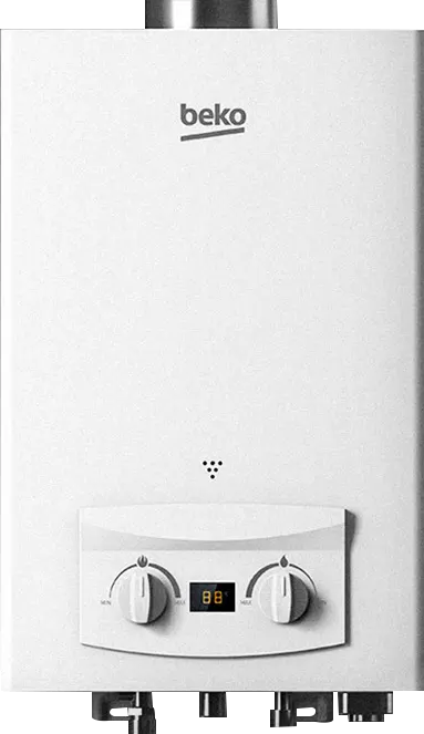 سخان مياه غاز بيكو 6 لتر، شاشة ديجيتال، غاز طبيعي، ادابتور، ابيض ، BGWH 6LW