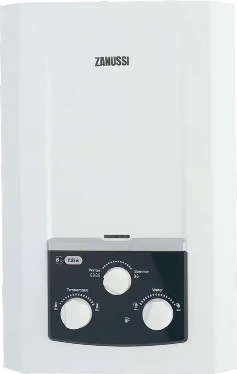 سخان مياه غاز زانوسي دلتا ، 6 لتر ، غاز طبيعي ، بدون مدخنة ، ديجيتال، أبيض، ZYG06313WL