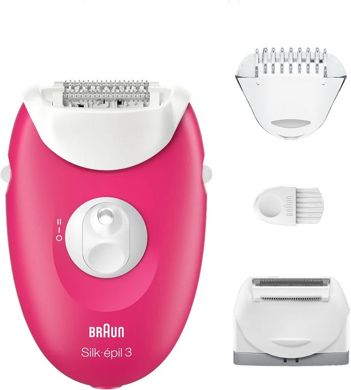 ماكينة إزالة الشعر للنساء سيلك ابيل 3 من براون، 20 ملقط، إضاءة سمارت، أبيض و وردي، SE3-032