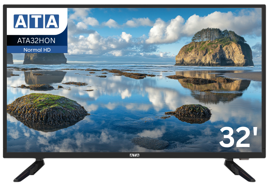 شاشة ايه تي ايه HD LED عاده 32 بوصة بفريم – ATA32HON
