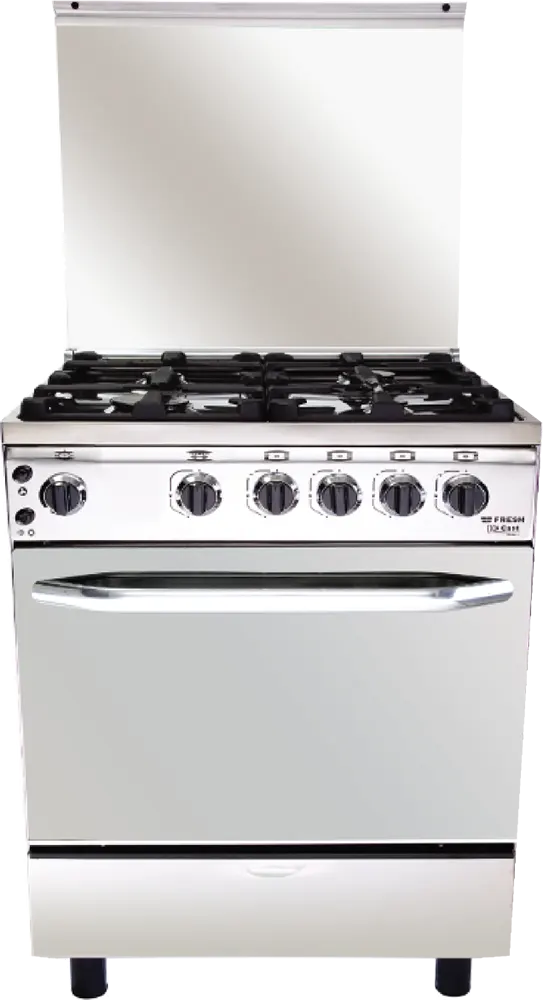 بوتاجاز فريش هاي كاست، بوتاجاز 4 شعله، 60*60 سم، مروحة، فضي
