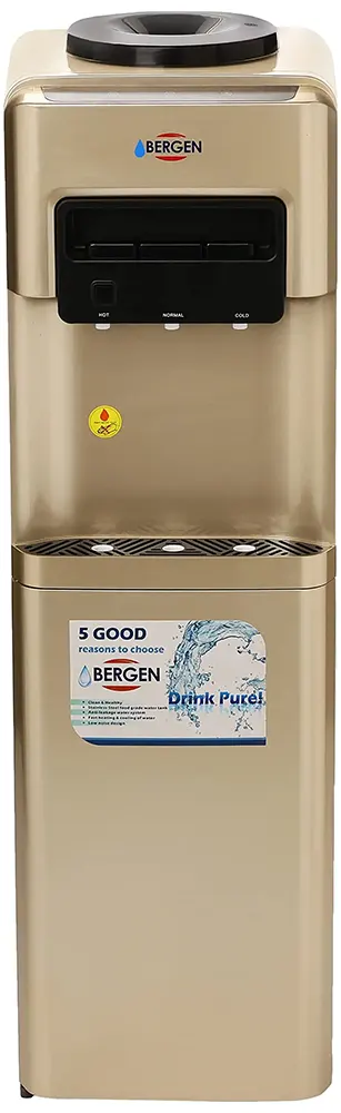 بيرجن مبرد مياه 3 حنفية بالثلاجة لون ذهبي BYB 518 Gold