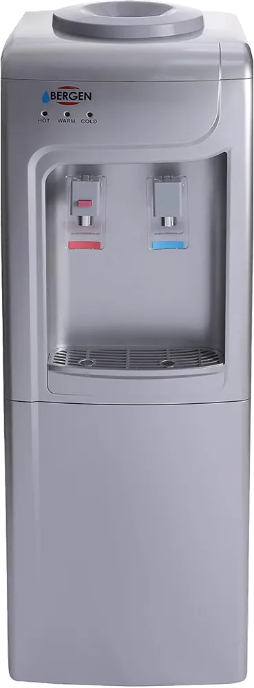 بيرجن مبرد مياه 2 حنفية بارد و ساخن لون سيلفر BY90 Silver