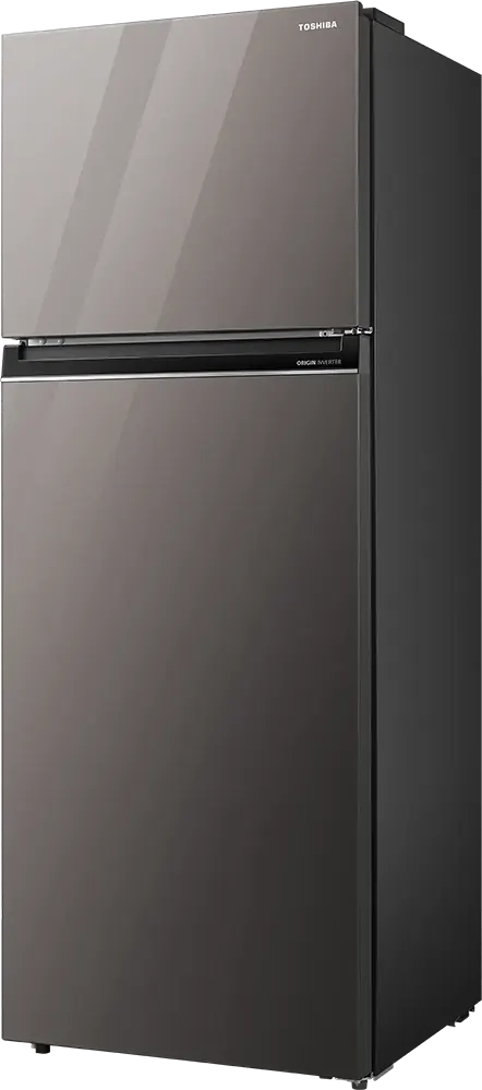 ثلاجة توشيبا نوفروست، 450 لتر، 2 باب، انفرتر، باب زجاجي، لون بنى بلاتينى ، موديل GR-RT624WE-PGN(72)
