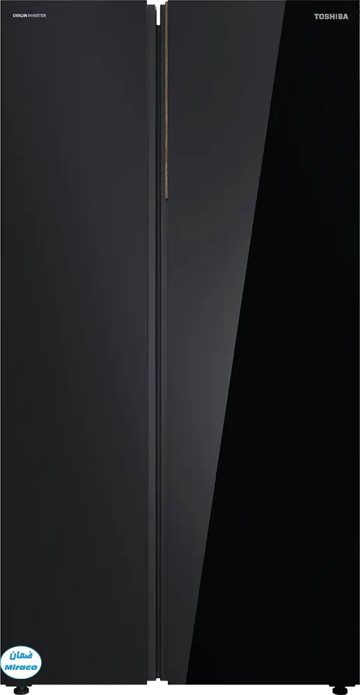 ثلاجة توشيبا نوفروست، 2 باب سايد باى سايد، 699 لتر، انفرتر، تحكم ديجيتال، صانع ثلج سريع، لون اسود زجاجى، GR-RS905WIA-PGN(22) 
