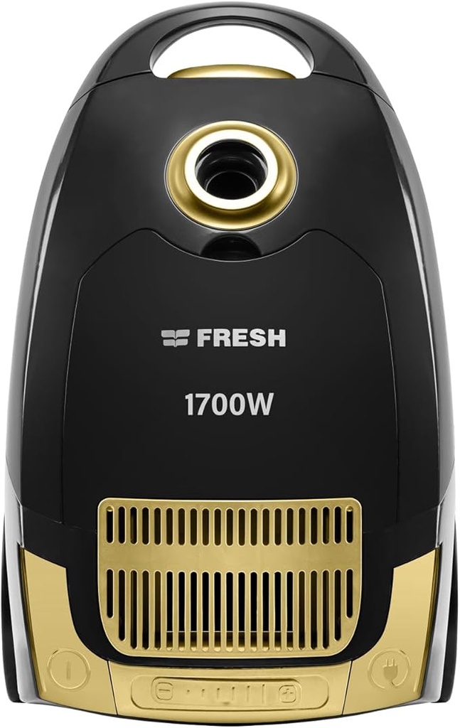 مكنسة كهربائية فريش فانتوم، 1700 وات، كيس أتربة، 5 لتر، فلتر هيبا، اسود*ذهبي، كود 19613
