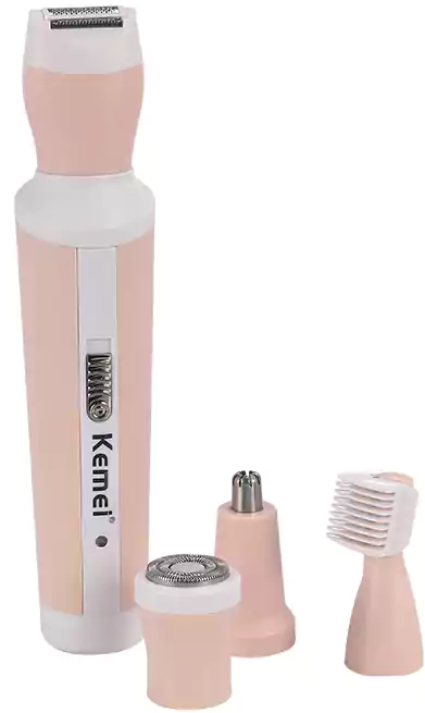 ماكينة إزالة الشعر 4 في 1 من كيمي ، للاستخدام الرطب والجاف ،مع 3 ملحق، قابل لإعادة الشحن، سيمون، KM-3024
