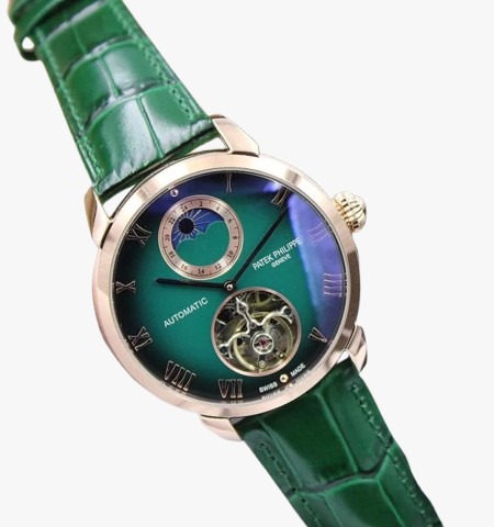  Patek Philippe Geneve Tourbillon watch with a green-76