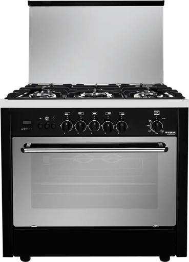 [بوتجاز فريش بروفيشنال كنترول، بوتاجاز 5 شعله، 90 × 60 سم، حوامل زهر، اسود] بوتجاز فريش بروفيشنال كنترول، بوتاجاز 5 شعله، 90 × 60 سم، حوامل زهر، اسود