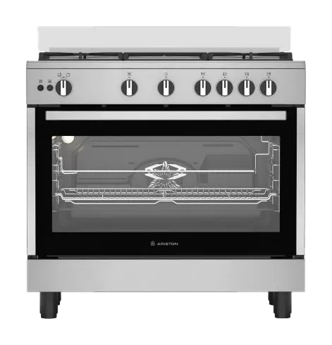 [بوتاجاز اريستون، بوتجاز 5 شعله، 90 سم، حوامل زهر، امان كامل، شواية، مروحة، فضي، ARR9GGF23127XJA] بوتاجاز اريستون، بوتجاز 5 شعله، 90 سم، حوامل زهر، امان كامل، شواية، مروحة، فضي، ARR9GGF23127XJA