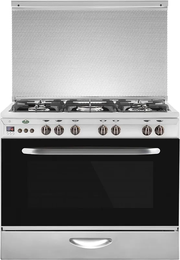 [بوتاجاز كريازي بومباي، بوتجاز 5 شعله، 90 × 60 سم، أمان كامل، فضي، KP 9604 XFD] بوتاجاز كريازي بومباي، بوتجاز 5 شعله، 90 × 60 سم، أمان كامل، فضي، KP 9604 XFD