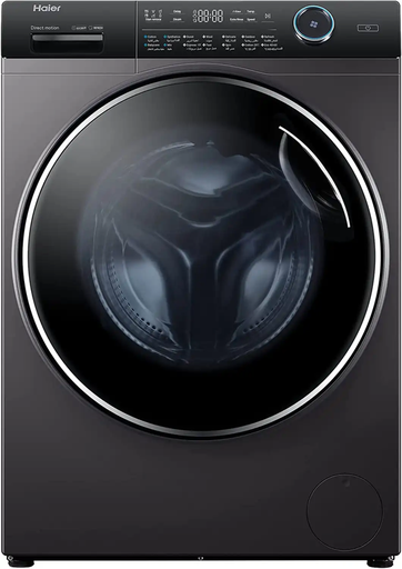 [غسالة هاير فول اوتوماتيك تحميل امامي ، 12 كجم ، أنفرتر، بخار ، سيلفر بفريم أسود، HW120-B14979S8] غسالة هاير فول اوتوماتيك تحميل امامي ، 12 كجم ، أنفرتر، بخار ، سيلفر بفريم أسود، HW120-B14979S8