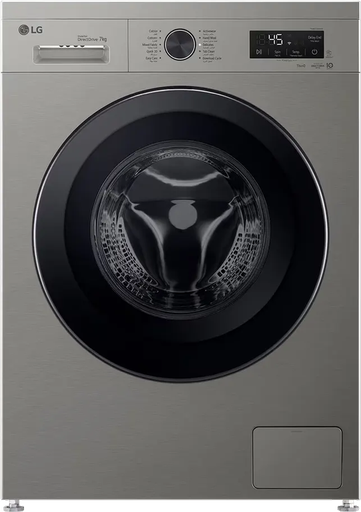 [غسالة ملابس فول اوتوماتيك إل جي، 7 كيلو، 1400 لفة، شاشة ديجيتال، واي فاي، انفرتر، فضى، F4Y2QYG6P] غسالة ملابس فول اوتوماتيك إل جي، 7 كيلو، 1400 لفة، شاشة ديجيتال، واي فاي، انفرتر، فضى، F4Y2QYG6P