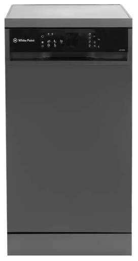 [غسالة اطباق وايت بوينت 10 افراد، 45 سم، 5 برامج، شاشة ديجيتال، نصف حمولة، رمادي، WPD105DB] غسالة اطباق وايت بوينت 10 افراد، 45 سم، 5 برامج، شاشة ديجيتال، نصف حمولة، رمادي، WPD105DB