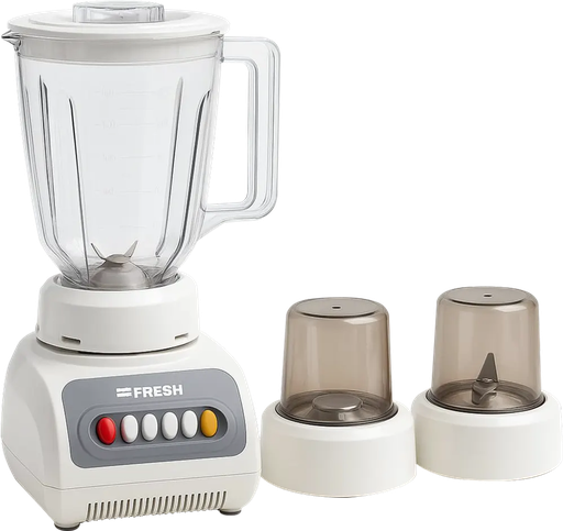 [خلاط كهربائي فريش جامبو، 360 وات، 1.5 لتر، 2 مطحنة، أبيض، ST-999] خلاط كهربائي فريش جامبو، 360 وات، 1.5 لتر، 2 مطحنة، أبيض، ST-999