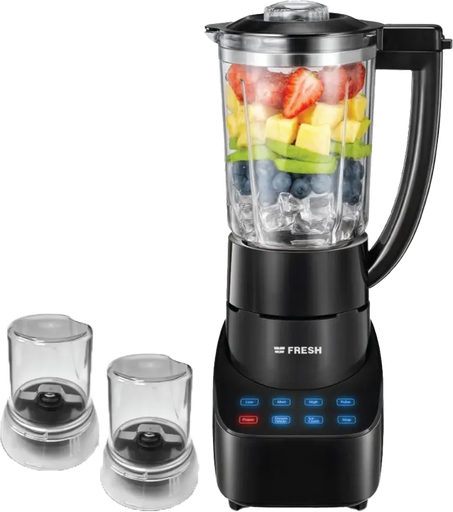 [خلاط كهربائي فريش تاتش ، 700 وات ، 1.5 لتر ، 3 سرعات ، 2 مطحنة ، اسود ، (500019463)] خلاط كهربائي فريش تاتش ، 700 وات ، 1.5 لتر ، 3 سرعات ، 2 مطحنة ، اسود ، (500019463)