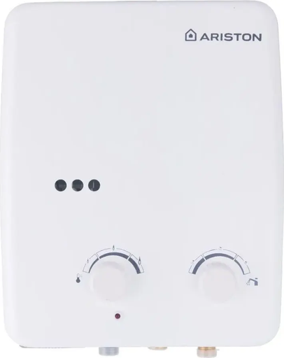 [سخان مياه غاز أريستون، 6 لتر، غاز انبوبة، أبيض] سخان مياه غاز أريستون، 6 لتر، غاز انبوبة، أبيض