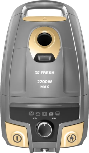 [مكنسه فريش ماكس، مكنسه كهربا، 2200 وات، كيس أتربة 5 لتر، رصاصى غامق × ذهبى، كود 20250] مكنسه فريش ماكس، مكنسه كهربا، 2200 وات، كيس أتربة 5 لتر، رصاصى غامق × ذهبى، كود 20250