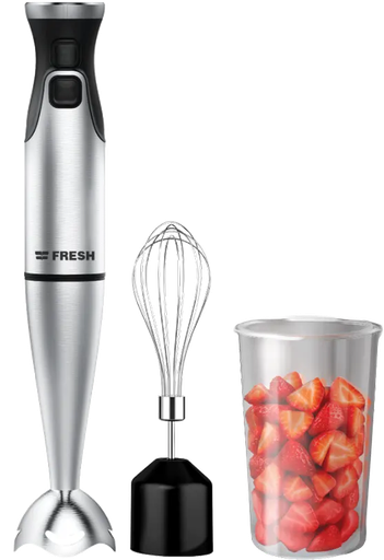 [هاند بلندر فريش، 1000 وات، كوب 600 مللي، سرعات متعددة، شفرات استانلس، فضي، HB1000N كود 20638] هاند بلندر فريش، 1000 وات، كوب 600 مللي، سرعات متعددة، شفرات استانلس، فضي، HB1000N كود 20638