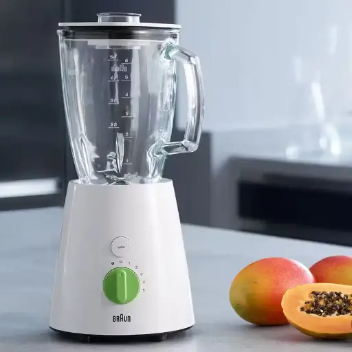 [خلاط كهربائي براون، 800 وات، 1.75 لتر، أبيض، JB3060WH] خلاط كهربائي براون، 800 وات، 1.75 لتر، أبيض، JB3060WH