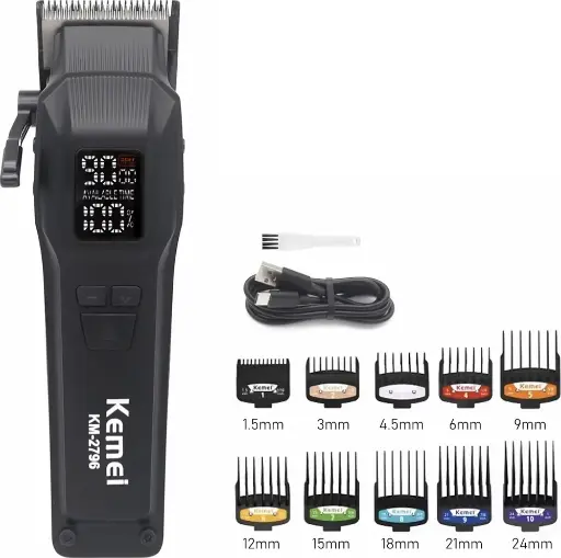 [ماكينة حلاقة كهرباء كيمي رجالي ، لقص الشعر والدقن ، شاشة ال اي دي ، قابلة للشحن ، أسود ، KM-2796
] ماكينة حلاقة كهرباء كيمي رجالي ، لقص الشعر والدقن ، شاشة ال اي دي ، قابلة للشحن ، أسود ، KM-2796
