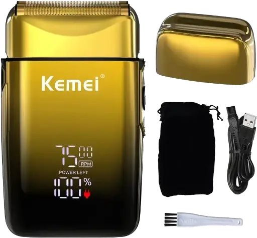 [ماكينة حلاقة كهربائية لاسلكية كيمي، شاشة LCD ديجيتال،شفرات سيراميك، بطارية 3200 مللي أمبير، ذهبي، KM-8539
] ماكينة حلاقة كهربائية لاسلكية كيمي، شاشة LCD ديجيتال،شفرات سيراميك، بطارية 3200 مللي أمبير، ذهبي، KM-8539
