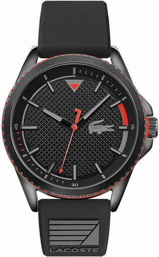 [2011029] ساعة لكوست رابر أسود 2011029 رجالي