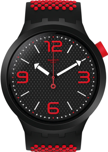 [SO27B102] SO27B102 ساعة سواتش رابر أسود*أحمر رجالي