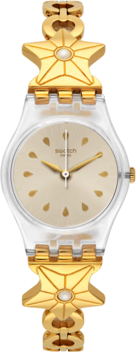 [LK366G] ساعة سواتش حريمي ذهبي ظرف بلاستك