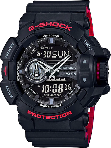 [GA-400HR-1ADR] GA-400HR-1ADR ساعة جي شوك رابر أسود مينا اسود رجالي