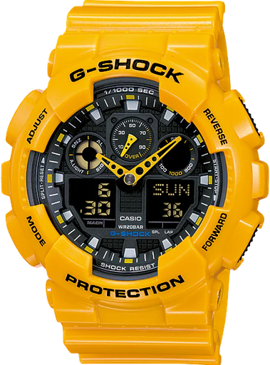 [GA-100A-9ADR] GA-100A-9ADR ساعة جي شوك رابر أصفر مينا أسود
