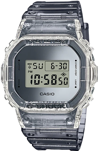 [DW-5600SK-1DR] DW-5600SK-1DR ساعة جي شوك رابر أسود شفاف مينا شفاف رجالي