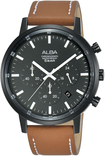 [AT3C57X1] AT3C57X1 brown leather Dark gray dail رجالي
