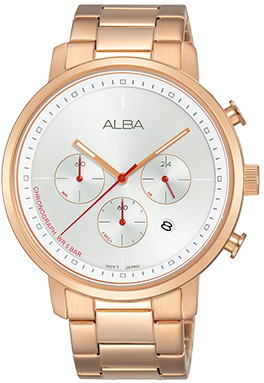 [AT3D52X1] AT3D52X1 Silver white dial Stainless steel side wrapped braceletرجالي