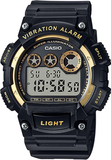 [W-735H-1A2VDF] black rubber digital