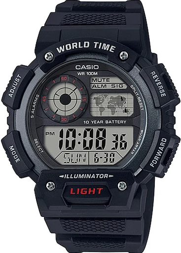 [AE-1400WH-1AVDF] AE-1400WH-1AVDF black rubber digital رجالي