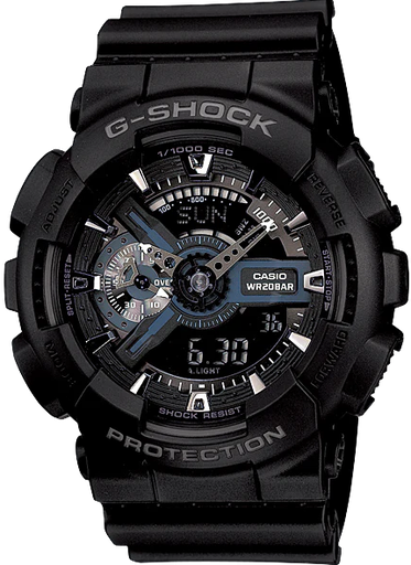 [GA-110-1BDR] GA-110-1BDR ساعة جي شوك رابر أسود مينا أسود
