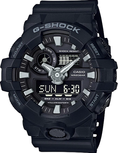 [GA-700-1BDR] GA-700-1BDR ساعة جي شوك رابر أسود مينا أسود