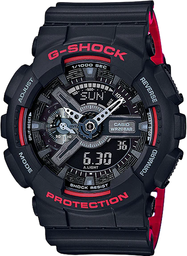 [GA-110HR-1ADR] GA-110HR-1ADR ساعة جي شوك رابر أسود*أحمر