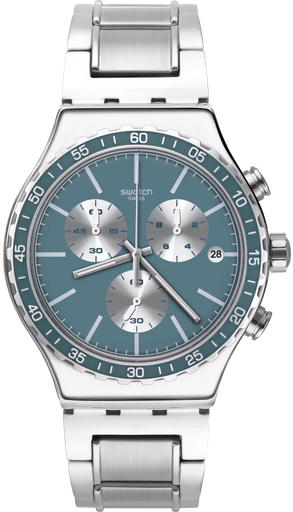 [YVS438G] YVS438G ساعة سواتش معدن فضي مينا لبني