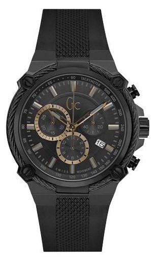 [Y24008G2] ساعة جيس كولكشن رابر أسود مينا أسود